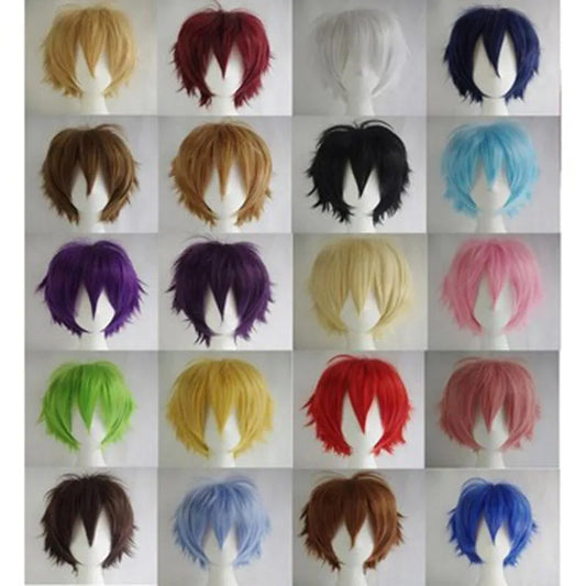 Halloween Costumes Cosplay Wigs For Men And Women Heat Resistant Fiber Anime Wig 12Inch