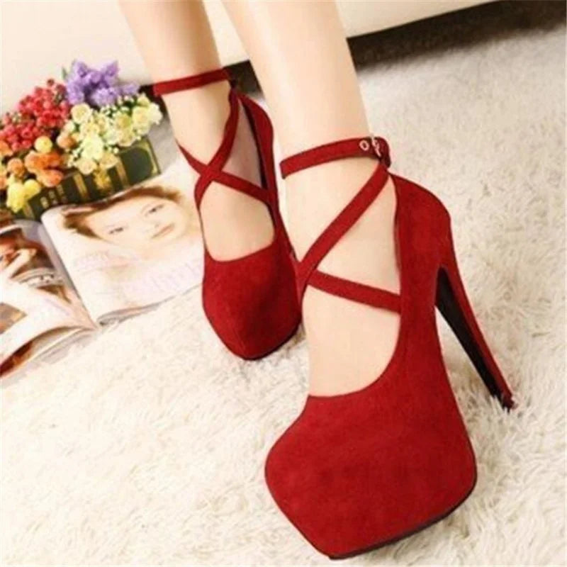 Red Black Black High Heel Stiletto Ladies Dress Pumps Fashion 2022 Ladies Party Platform Sandals Women's Scarpins Shoes