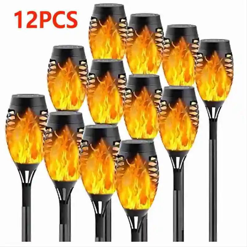 Solar Flame lamp outdoor Torch Flickering Light Waterproof Garden Decoration Outdoor Lawn Tiki Led Path Yard Patio Floor Lamp