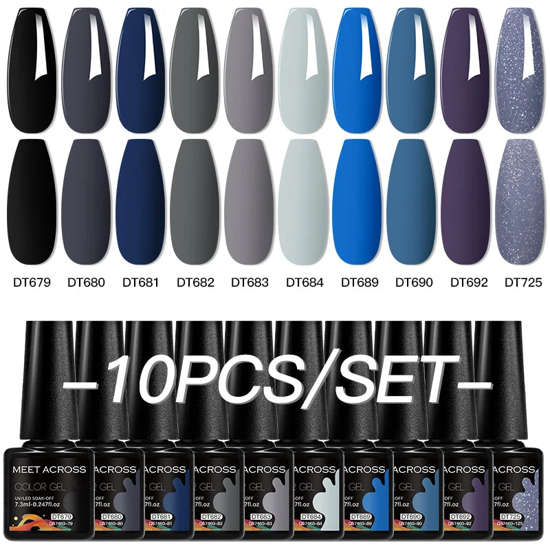 10Pcs Gel Nail Polish Set Macaron Color Semi Permanent UV Gel Varnish For Summer Long Lasting Manicure Kit Soak Off Nail Supplie