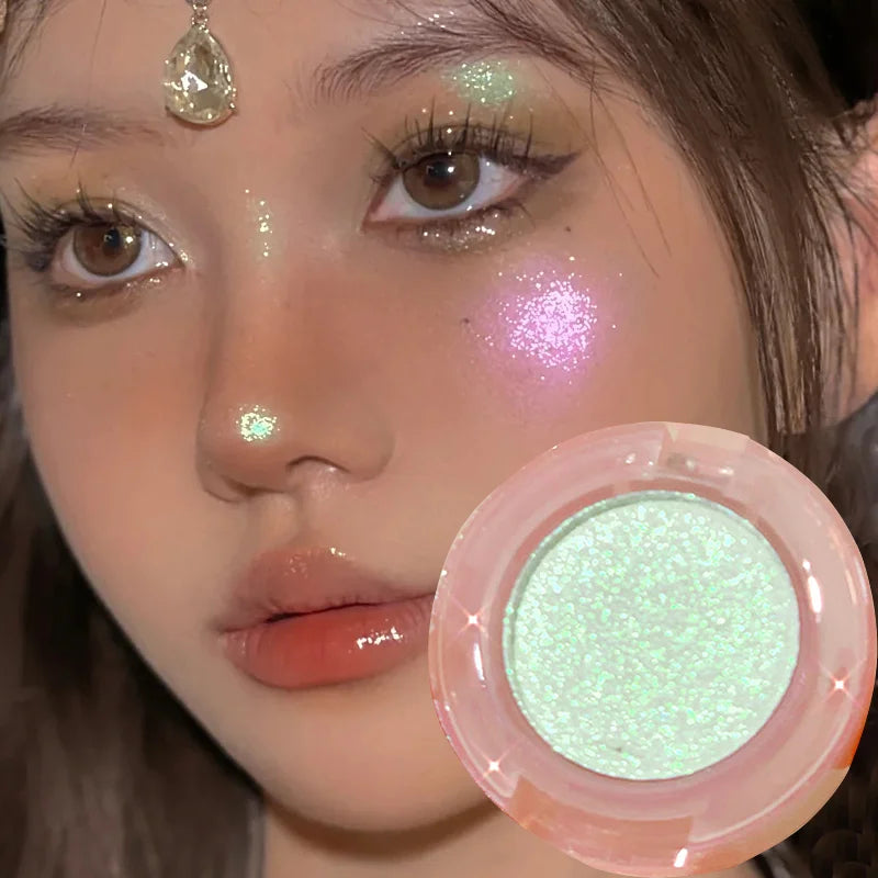 Monochrome Eyeshadow Palette Diamond Glitter Discoloration Eyeshadow Highlighter Sequins Waterproof Lasting Eyes Makeup Pigments