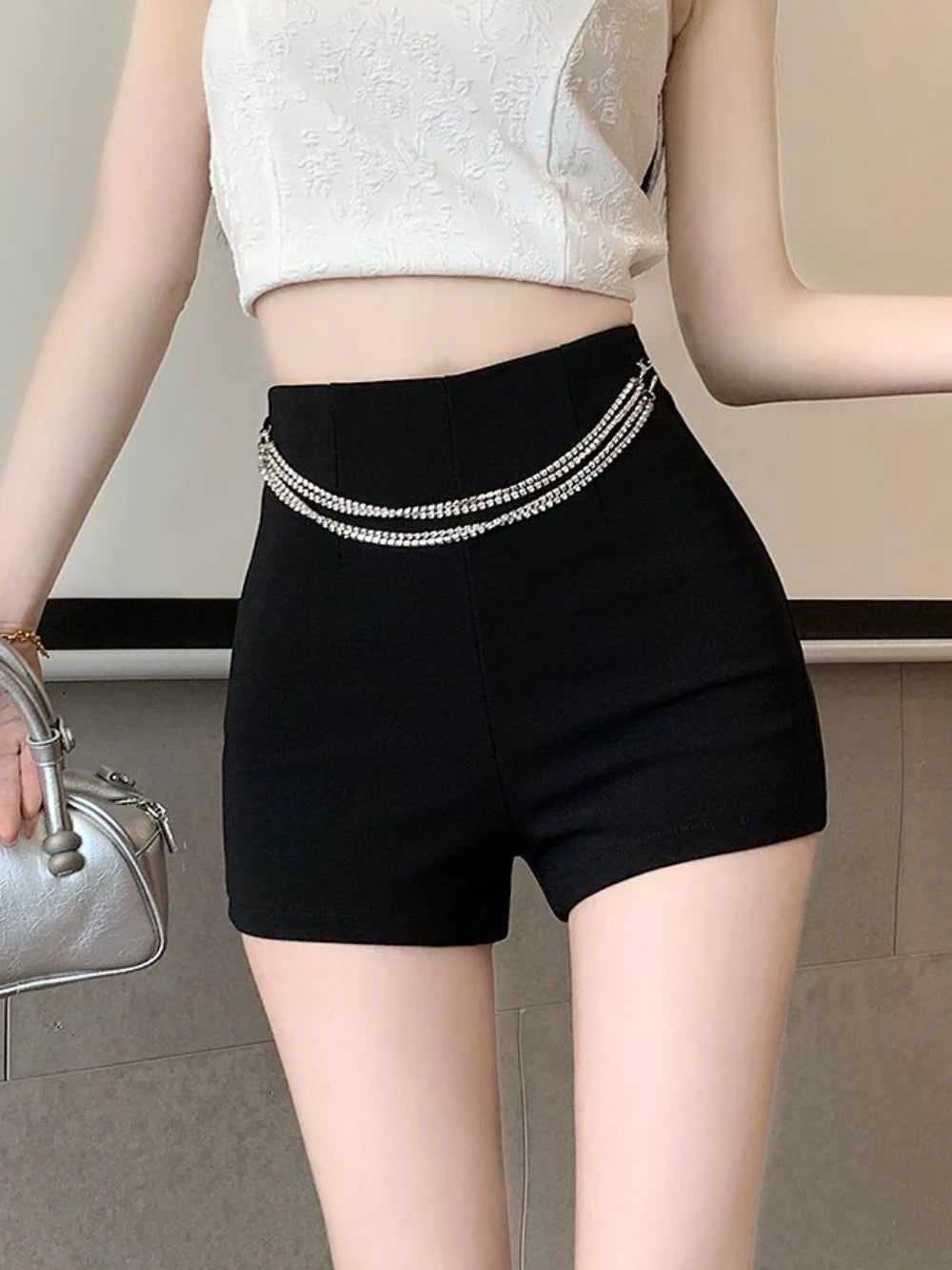Black Tight Female Short Pants Summer Casual Elasticty 2000s Clothes Y2k Fashion Clothing New In Sexy Women's High Waist Shorts