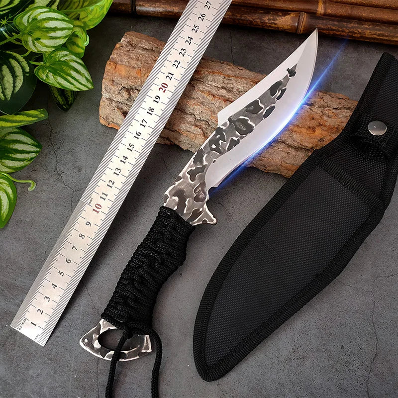 Survival Knife Outdoor Camping Hunting Knife Cleaver Meat Chicken Kitchen Knives Straight Butcher Boning Knife Chef Cooking Tool