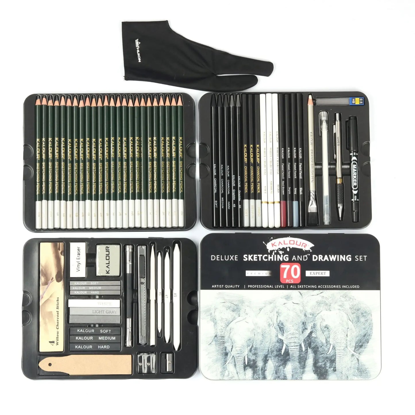 70/60/54/35 pcs Art Painting Set Professional Artists Charcoal Pencil Adult Art Sketching Tools Painting Drawing Tin Box Art Kit