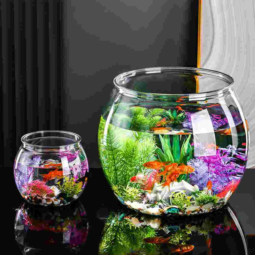 Transparent Small Aquarium Fish Tank Flower Pot Decorations Micro Landscape Bowl Fishbowl