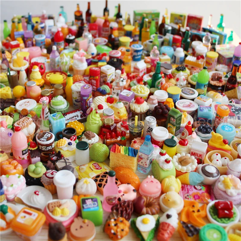 1:6 Assorted Miniature Dollhouse Food Mini Beverage Drinks Pretend Play Kitchen Snack for BJD Blyth Doll Accessories Girls Toy