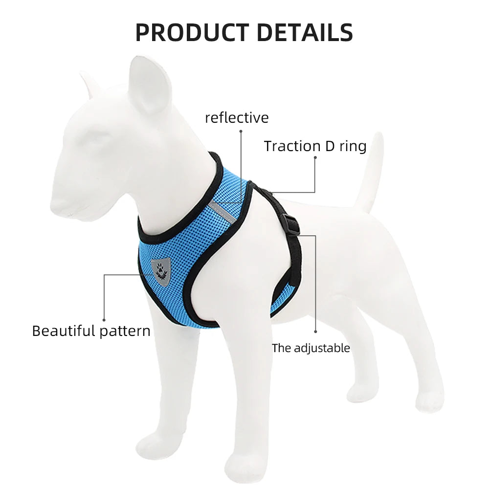 Dog Harness Outdoor Lead Leash Training Soft Adjustable Collar For Puppy Breathable Harness For Small Dog Pet Supplies