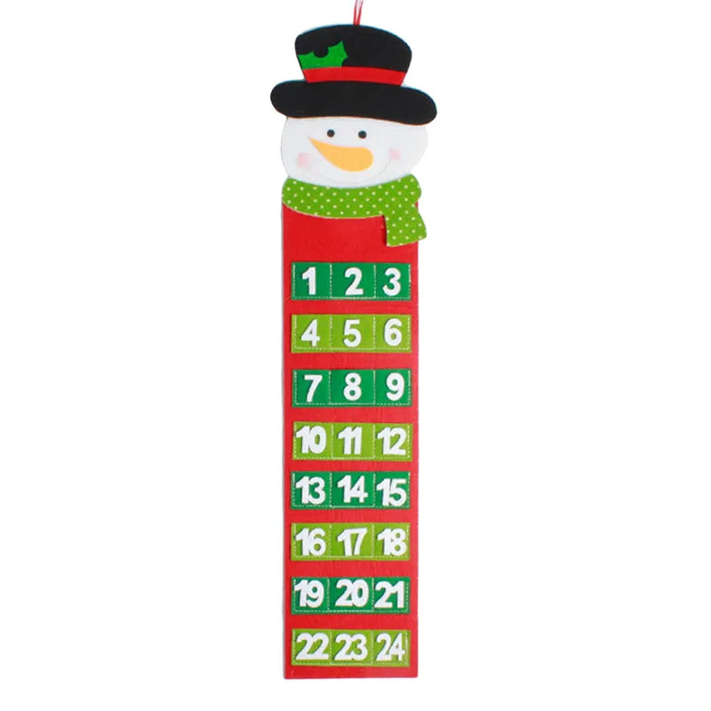 Santa Claus Snowmen Christmas Advent Calendar Door Wall Window Decor Hanging Christmas Party Supply Xmas Gift