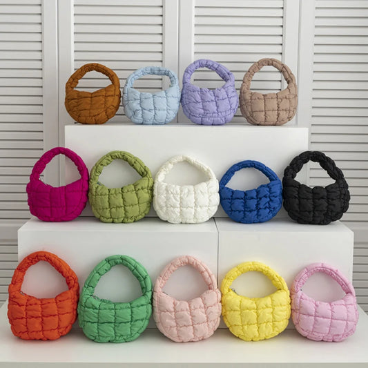 Fashion Quilted Shoulder Bags for Women Handbag Mini Puffer Dumpling Bag Cloud Pleated Bags  Luxury Tote Women's tote bag