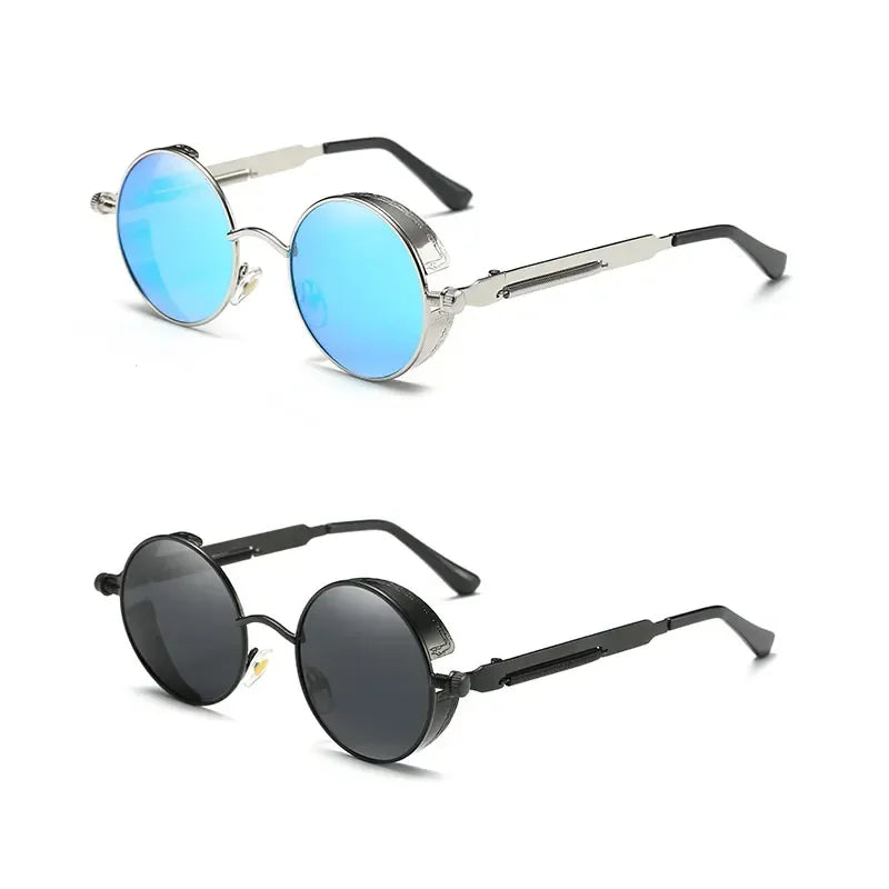 Metal Steampunk Sunglasses Men Women Fashion Round Glasses Brand Designer Vintage Sun Glasses High Quality Oculos de sol UV400