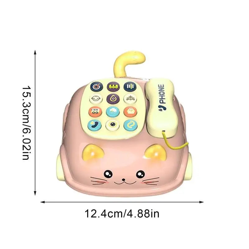 Toddler Musical Phone Toy Mini Cartoon Telephone Learning Machine with Lights Sound Montessori Early Educational Toy Gift