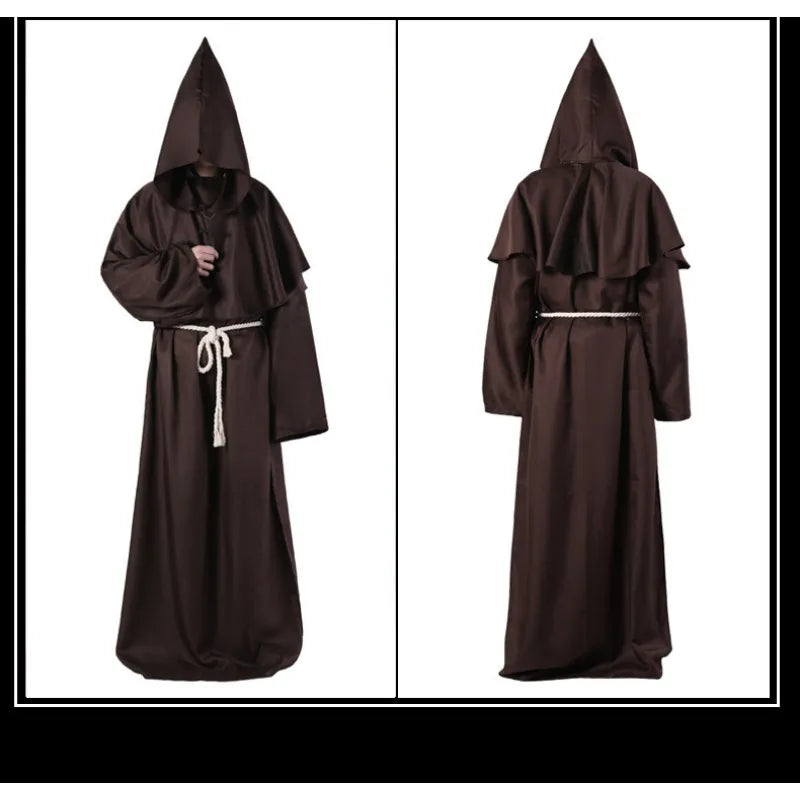 New Halloween Men Medieval Monk Robes Monk Costumes Wizard Costumes Priest Costumes Cosplay Anime Cosplay