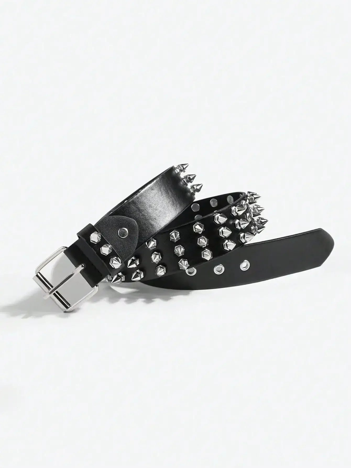 1pc Women's Cool Punk Style Rivets Decorated Heavy Metal Dark Belt