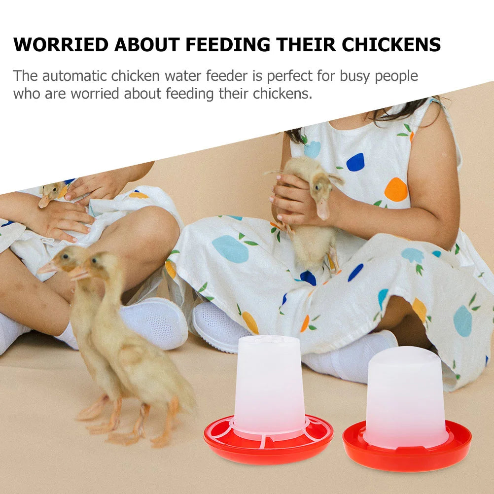 Automatic Chicken Water Feeder Water Feeder Poultry Water Storage Holder Chicken Feeding Bucket Poultry Animal Feeding Tools