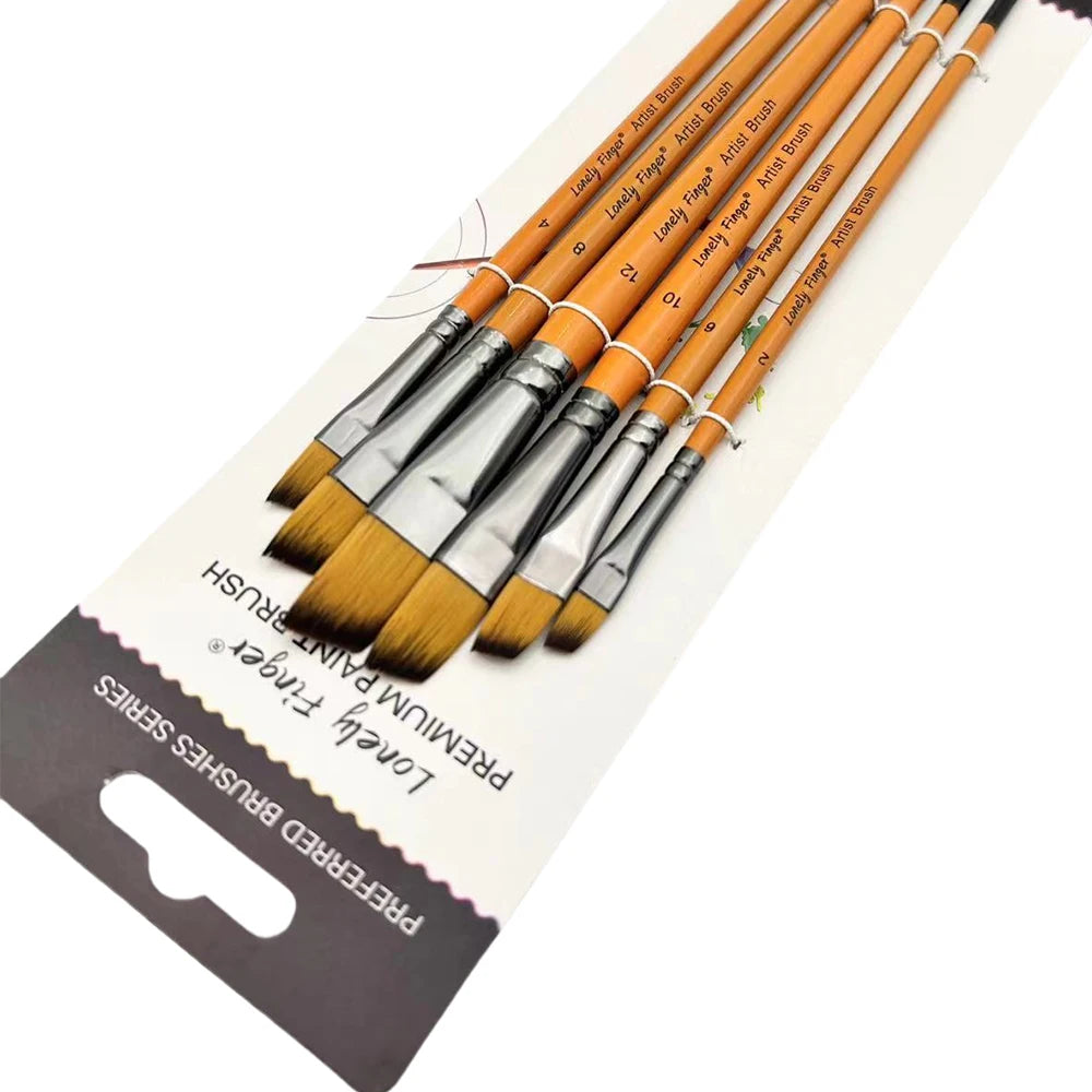 6pcs Artist Paint Brush Set Professional Anti-Shedding Tips Paintbrushes For Acrylic Oil Watercolor Acrylic Painting For Body