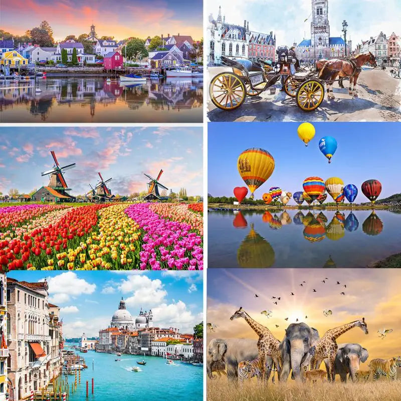 Big Jigsaw Puzzles 500 Pieces Wooden Assembling Picture Space Travel Animals Landscape Toys For Adults Children Home Decor Games