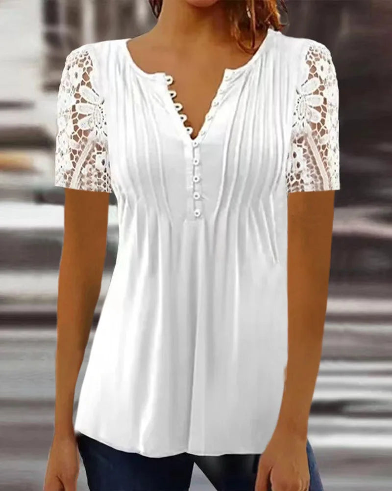 Shirts for Women Clothes Vintage Y2k Tops Spring Fashion T-shirts Casual Elegant Lace Autumn Women Clothing Spring Streetwear