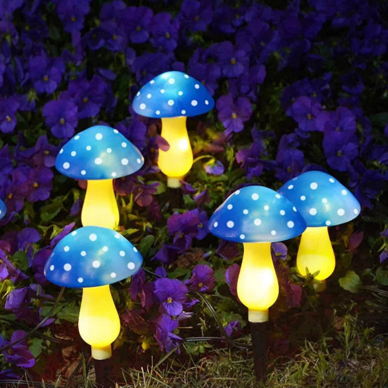 Solar Panel Mushroom Solar Fairy Light Outdoor IP65 Waterproof String Fairy Lamps Garden Pathway Garlands Christmas Decoration