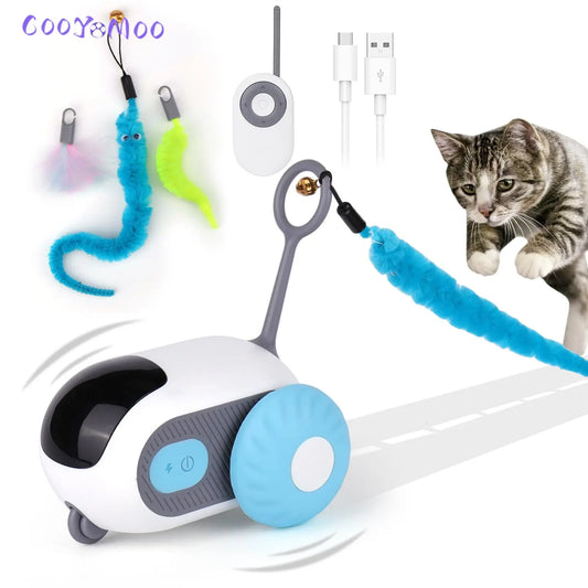 Smart Remote Control Cat Toy Car,  rc Interactive Cat Toy Self Play Rolling Automatic Moving for Indoor Cats Whisker Fun Cat Toy