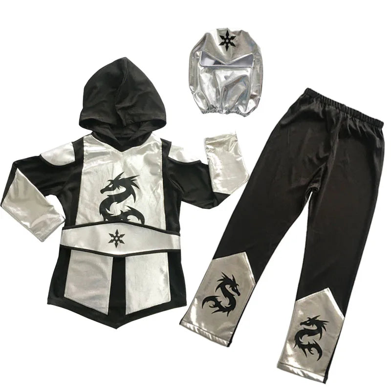 Halloween Costumes for Kids Ninja Costume Boys Halloween Costumes Shirts with Hood Pants