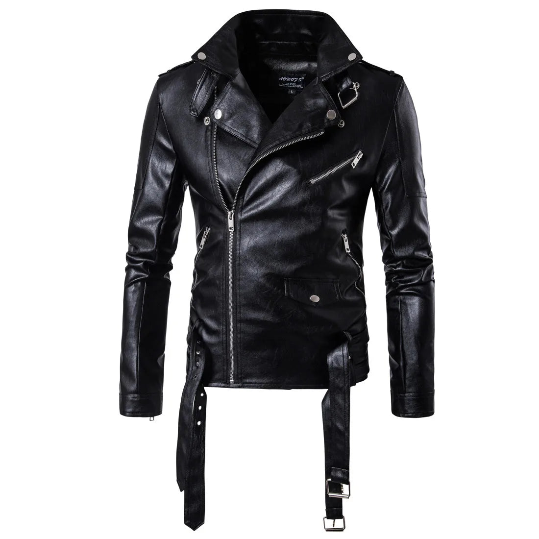 Men Faux Leather Coat Zipper Overcoat Motor Jacket Mens Bomber Jackets Fashion Motorcycle Bikers Punk  Man Brand Top Colthing