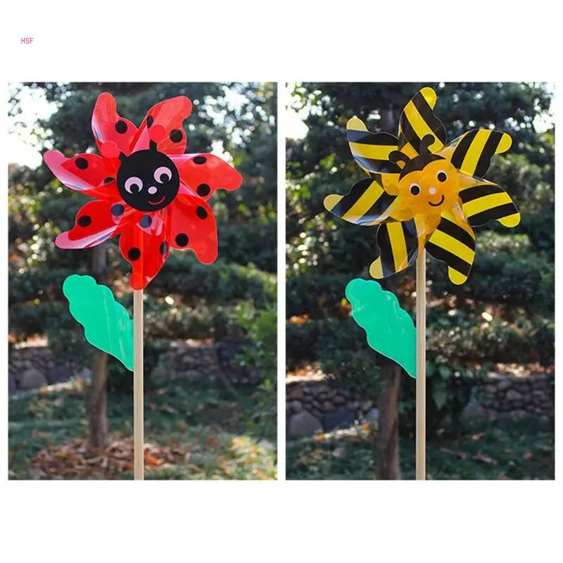 Wind Spinner Cartoon Pinwheel Kits Rotation Windmill Wedding Ornament Kids Outdoor Toy Kindergarten Lawn Garden Decors