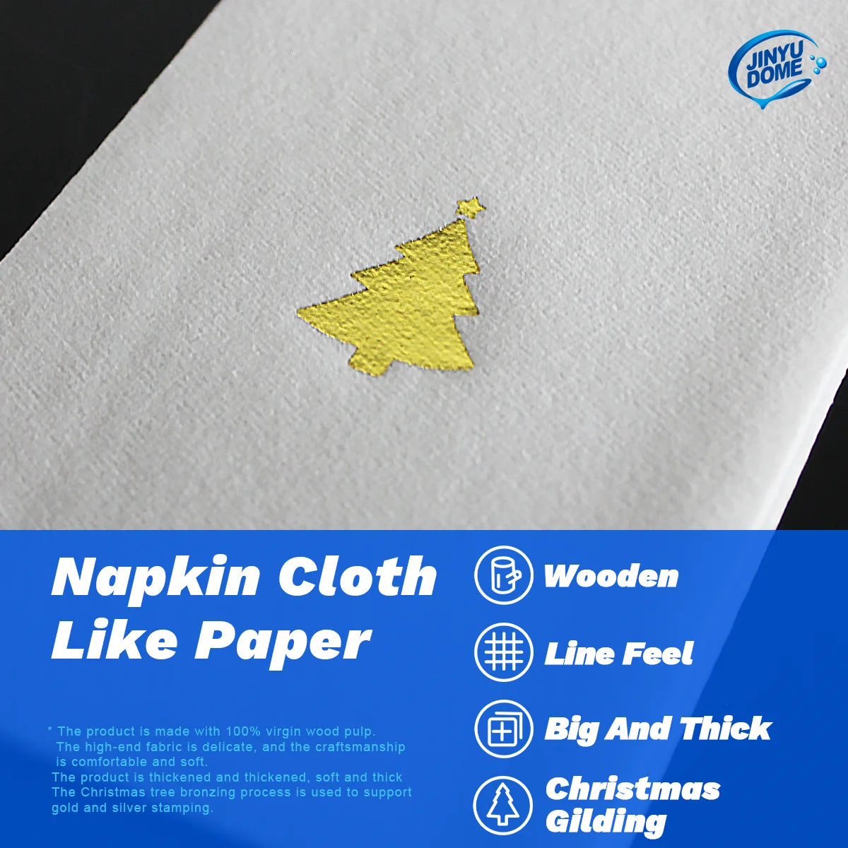 JINYUDOME 50Pcs Disposable Linen-Feel Dinner Napkins,30*40cm Napkin Towels,Prefolded Paper Napkins Pad For Home Christmas Party