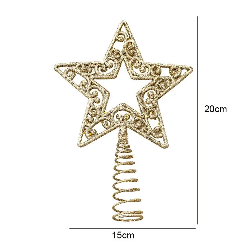 Christmas Tree Toppers Star Xmas Tree Decor Ornaments Gold Silver Star Christmas Decorations For Home Xmas 2023 Navidad New Year