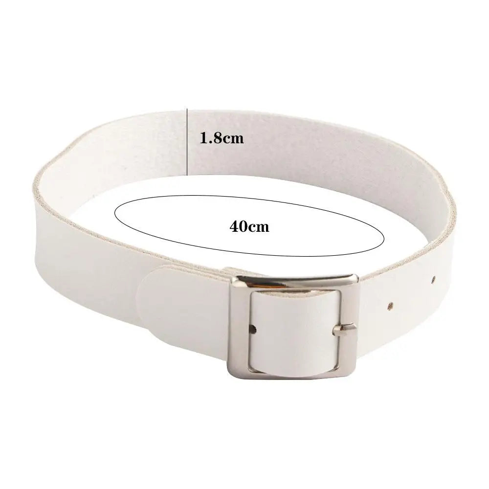 Fashion Gothic Punk Collar Necklace PU Leather Choker Necklace Buckle Collar