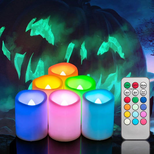 6Pcs USB Rechargeable TeaLights Timer Remote LED Candles Plastic Flameless Candles for Christmas Wedding Birthday Home Decor