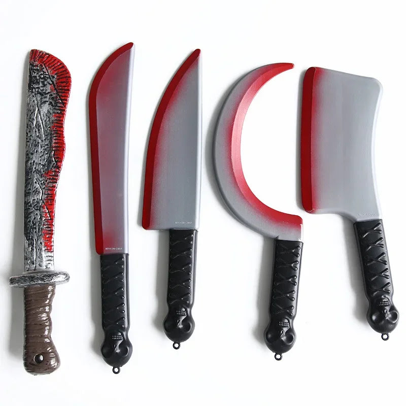 Halloween Horror Props Blood Fake Ax Saws Knife Headband Party Masquerade Mischief Props DIY Decoration