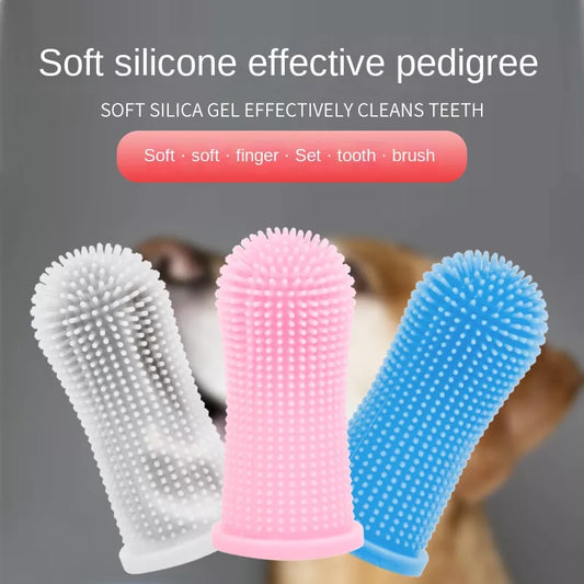 Dog Super Soft Pet Finger Toothbrush Teeth Cleaning Bad Breath Care Nontoxic Silicone Tooth Brush Tool Toothbrush Anti-Cavity