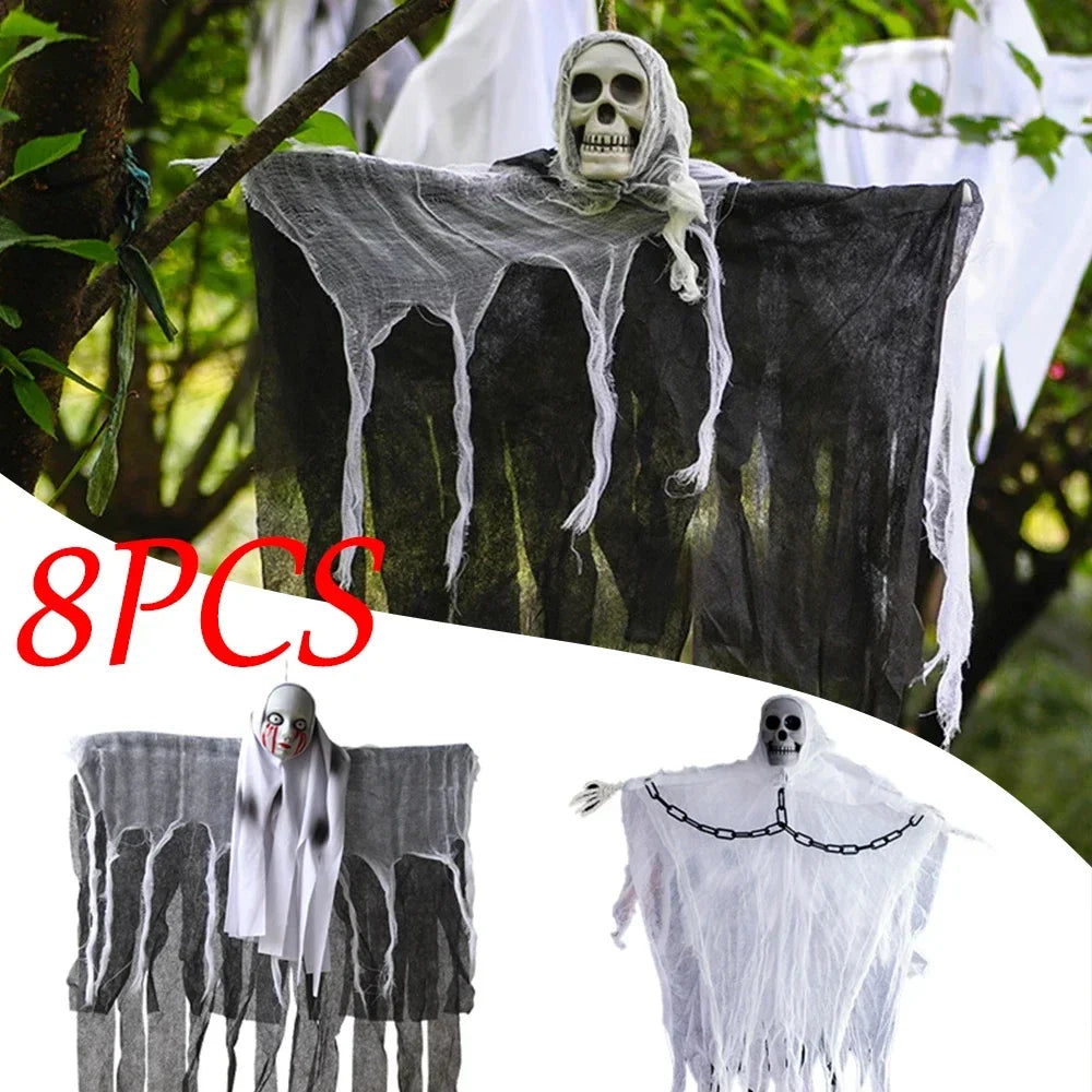 Halloween Horror Skull Hanging Decorations Ghost Outdoor Haunted House Scary Pendant Props Halloween Party Decorations Supplies