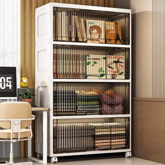 Flip Storage Cabinet Living Room Snack Storage Rack Bedroom Multi-Layer Storage Shelf Multi-Functional Storage Bins Shoe Boxes