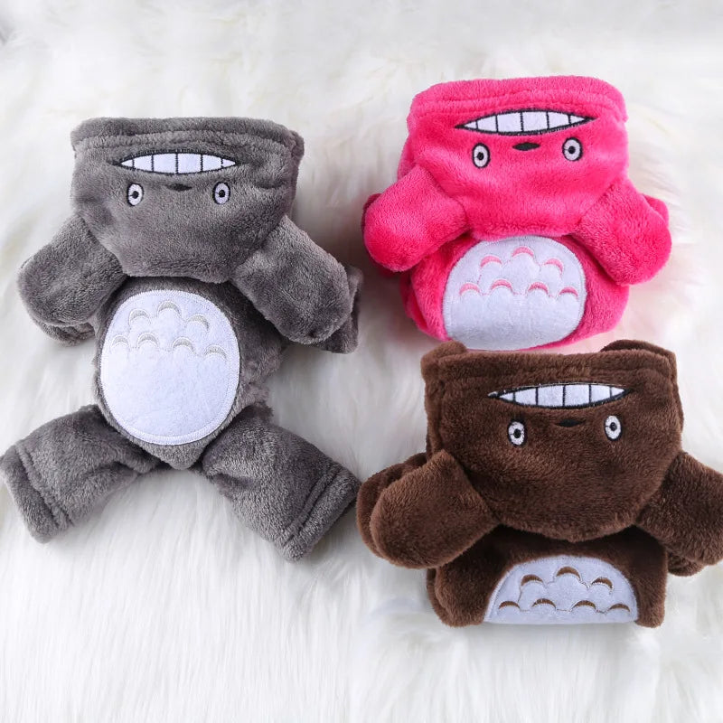 Winter Warm Totoro Dog Clothes Soft Fleece Pet Clothes for Small Medium Dogs Puppy Cat Hoodies Coats Chihuahua Yorkie Outfits