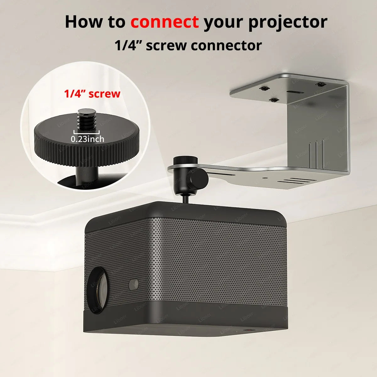 Projector Ceiling Mount Bracket Sturdy Thickened Aluminum Alloy Wall Mount Projector Stand Projector Adapter Organizing