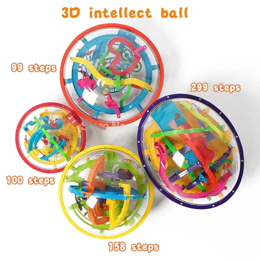 3D Magical Intellect Maze Ball 100 Steps,IQ Balance Perplexus Magnetic Ball Marble Puzzle Game for Kid and Adult Toys Iintellect