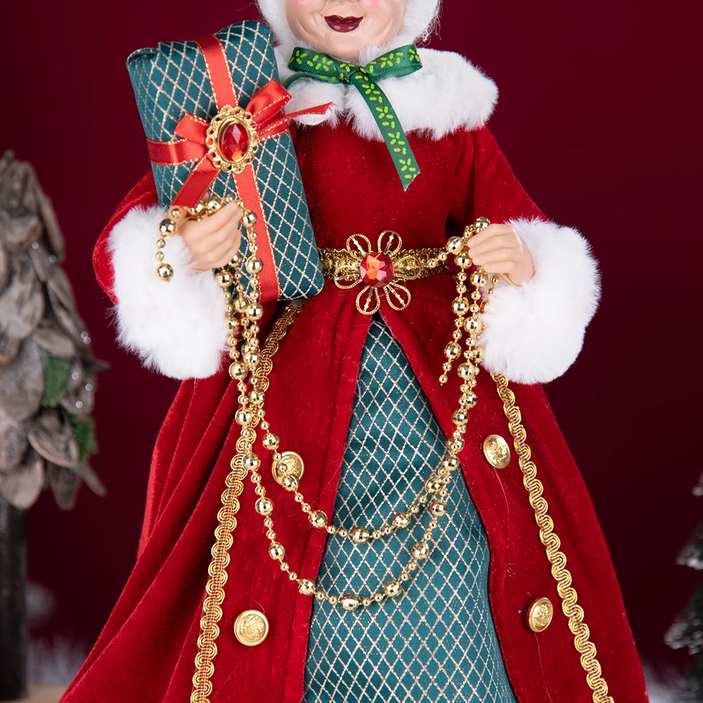 Santa Claus Granny Doll 50cm Standing Santa Claus Ornament Christmas Scene Doll Decoration 2024 Christmas Gift For Children