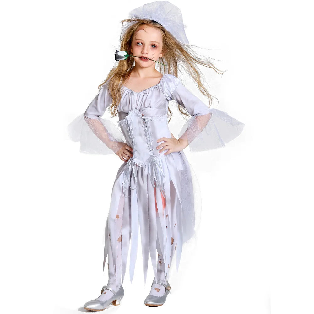 Halloween Vampire Zombie Costume Family Terror Suit Parent-Child Cosplay Clothes Carnival Masquerade Party Outfit Adult Kids Set