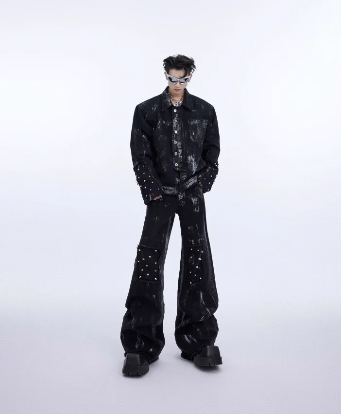 American Spring and Autumn Street Men and Women Trendy Personalized New Straight Jeans Couple Loose Retro Washed Casual Pants