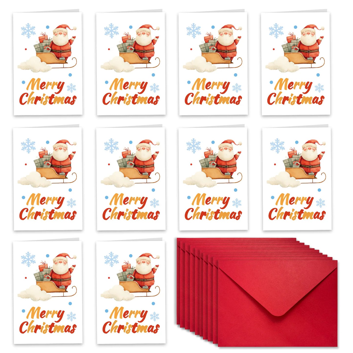 10pcs/Lot Merry Christmas Cards Message Card New Year Greeting Cards Christmas Gift For Family and Friends With Envelopes