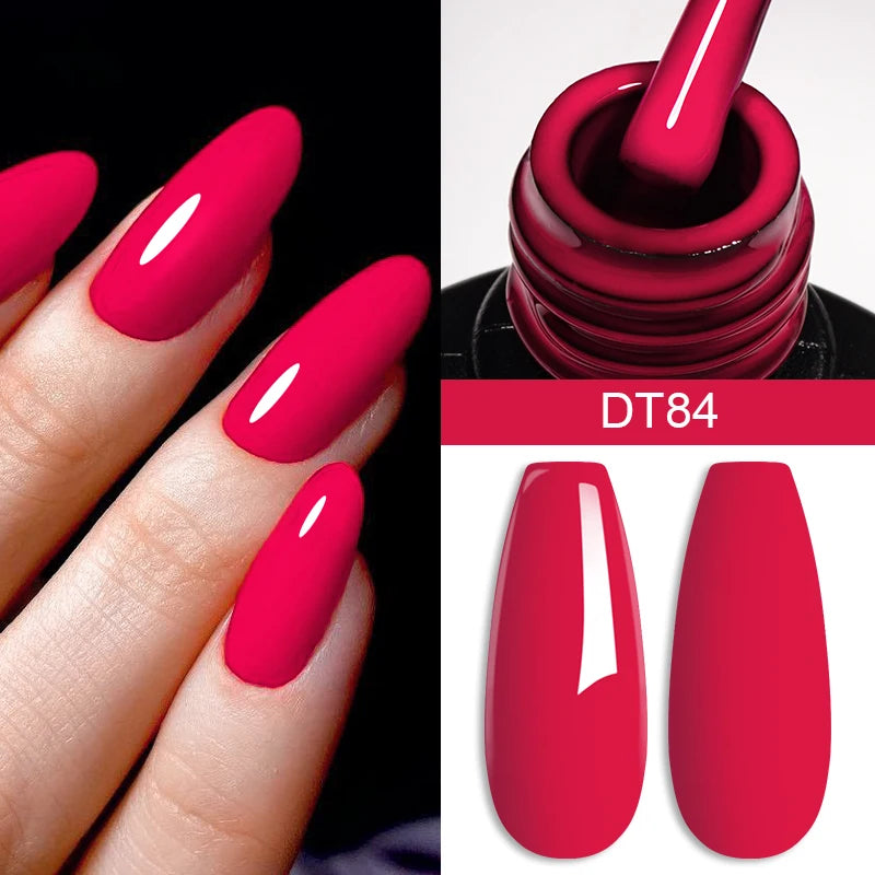 MEET ACROSS 7ml Dark Red Gel Nail Polish Nail Art Gel Burgundy Aunt Red Winter Semi-Permanent Long-Lasting Varnish Manicure