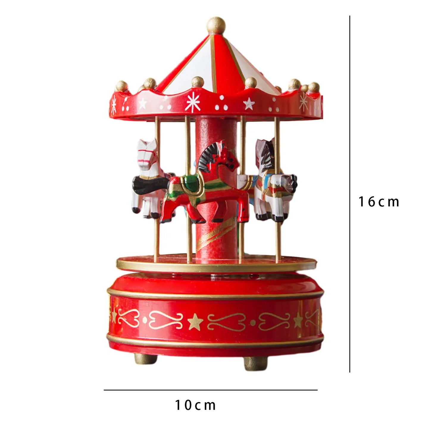 Rotatable LED Christmas Carousel Statue Music Box Decoration Table Centerpiece for Birthday Valentine's Day Children Xmas Gifts