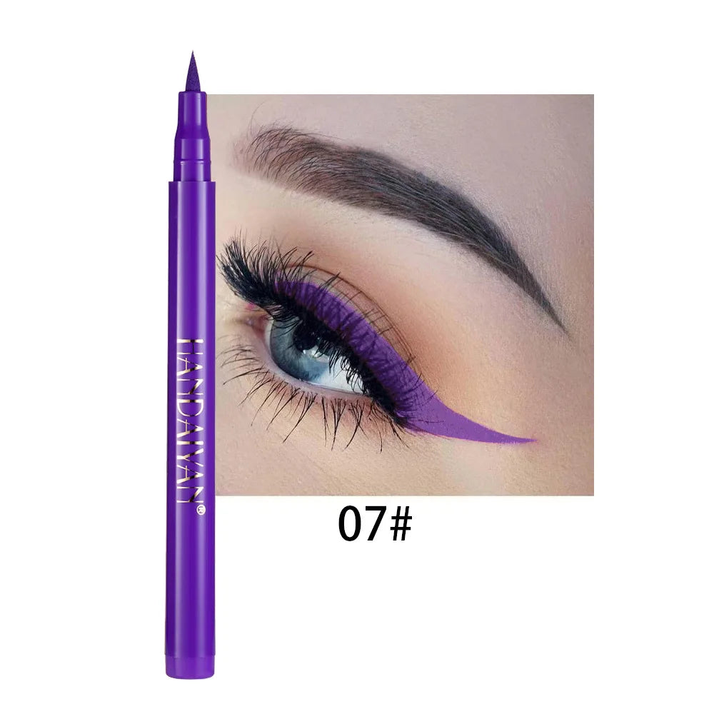 Waterproof Rainbow Matte Colorful Liquid Eye Liner Pencil White Pink Color Eyeliner Pen Makeup Make Up Long-Lasting Cosmetics