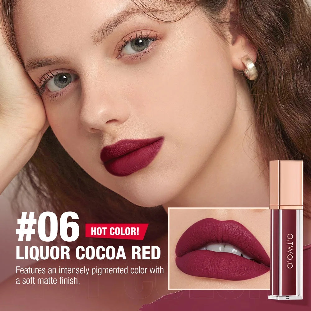 O.TWO.O Liquid Lipstick Lip Gloss 12 Colors Waterproof Lightweight Long-lasting Matte Lip Stain Lip Glaze For Women Cosmetics