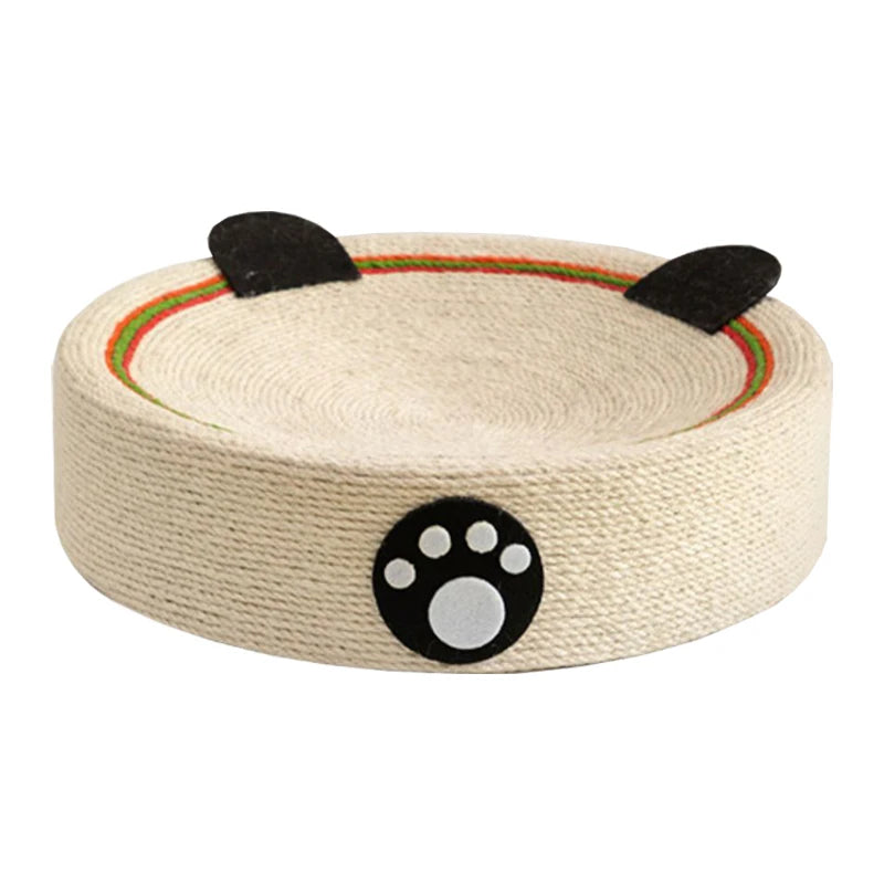 Round Cat Scratcher Pad Sisal Weave Cats Scratching Board 2 in 1 Cat House Grinding Claws Cats Training Toys Furniture Supplies