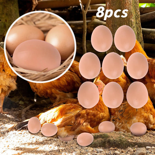 8pcs Simulation Eggs Set Fake Eggs Home Decor Food Eggs Farm Encourage Hens to Lay Eggs Hatching Chicken Egg Nest Accessories