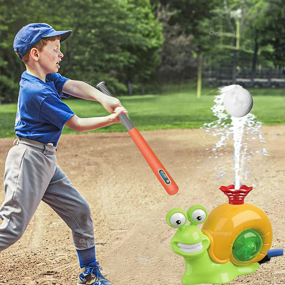 2 in 1 Water Sprinkler Baseball Toy for Kids Baseball Toy Water Game 360° Roating Spray Play for Summer Backyard Lawn Pool Party