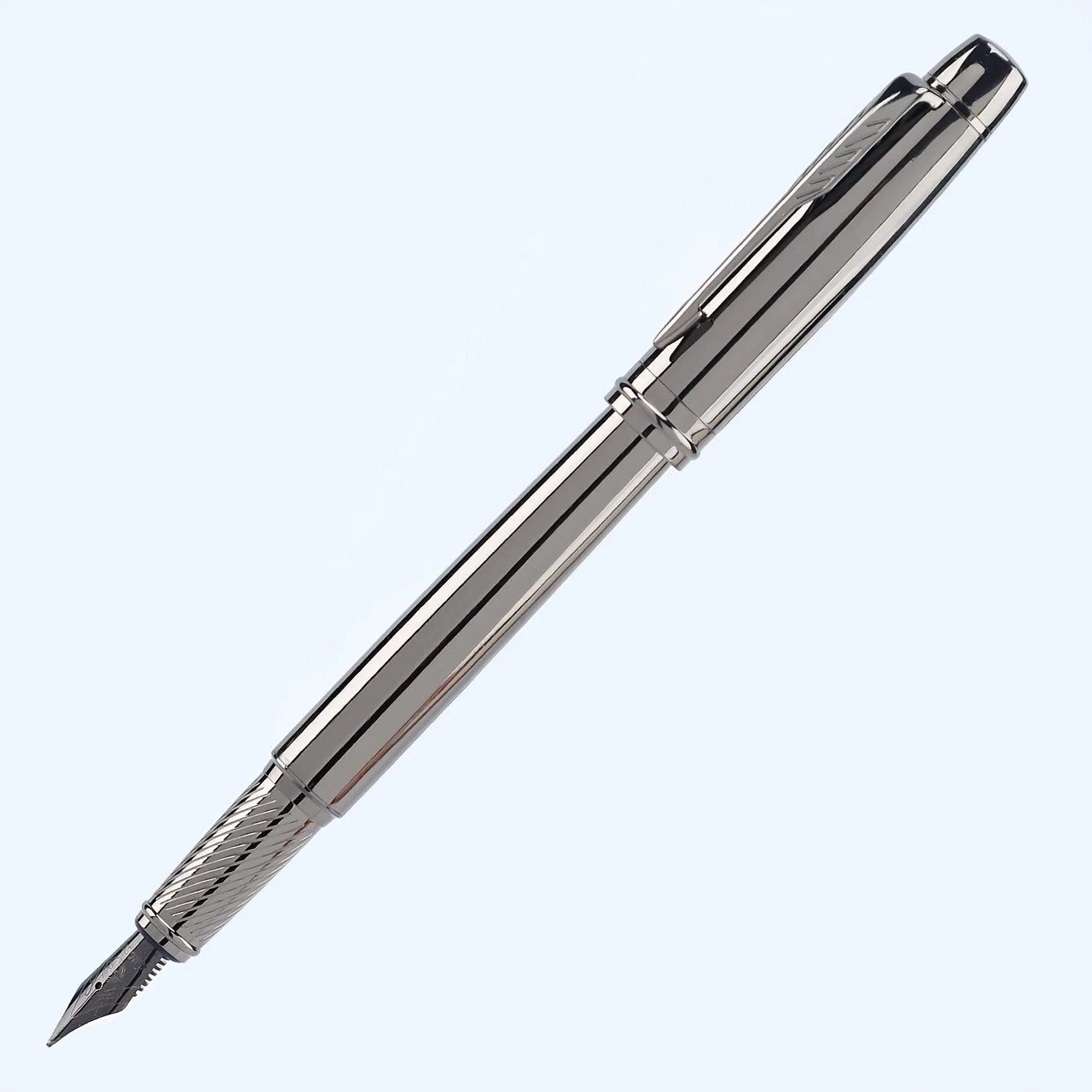 1 Pc Silver Gray High-end Business Metal Pen, Lridium Pen Tip Medium size 0.5mm.For School Classroom, Office, Daily Writing