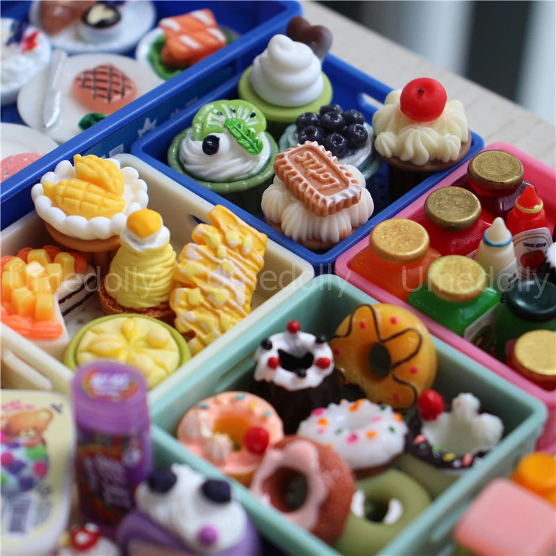 1:6 Assorted Miniature Dollhouse Food Mini Beverage Drinks Pretend Play Kitchen Snack for BJD Blyth Doll Accessories Girls Toy